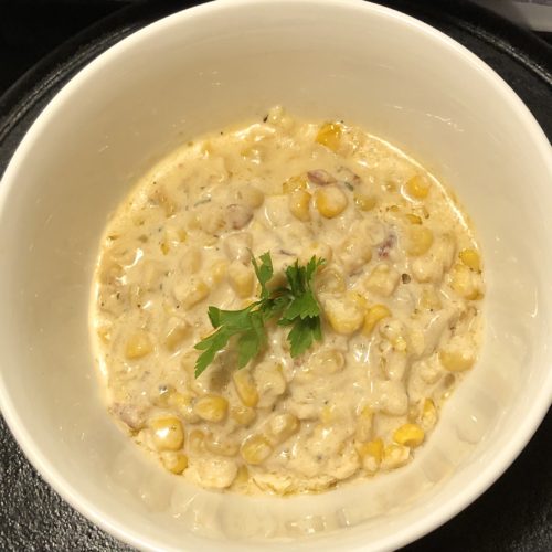 slow cooker creamed corn with bacon