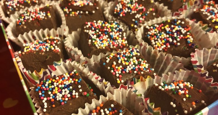 Decadent and Simple Rainbow Sprinkle Chocolate Fudge