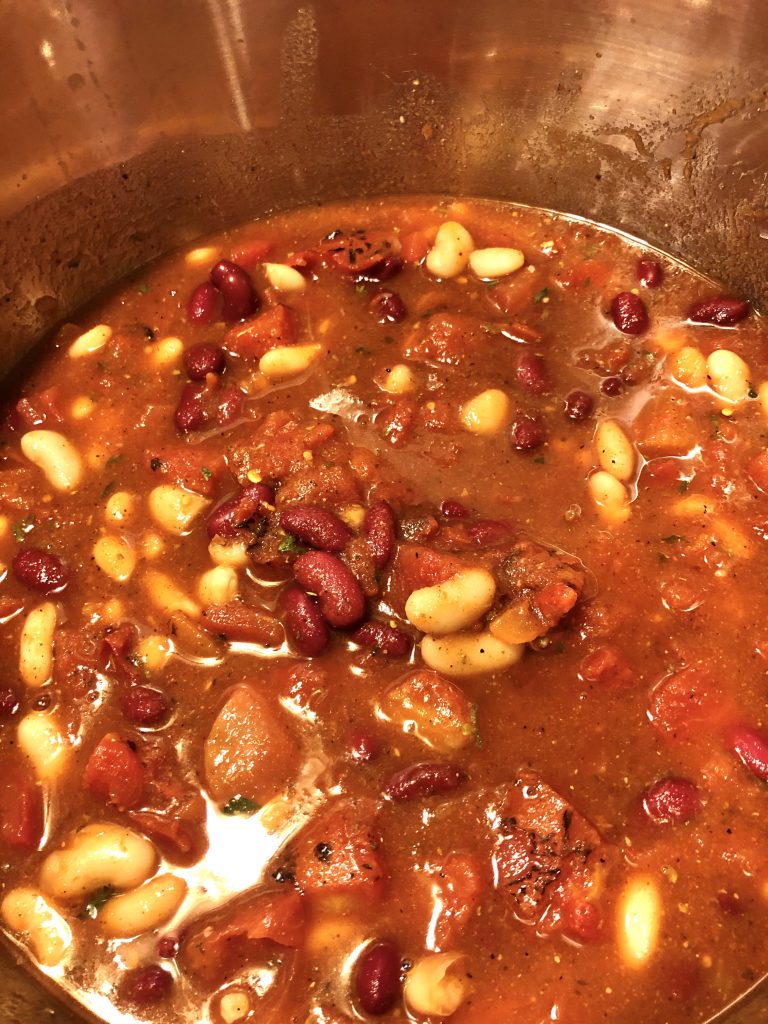 stirred pot of 5-alarm chili