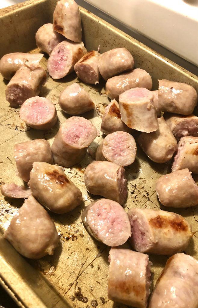 baked italian sausage halfway cooked