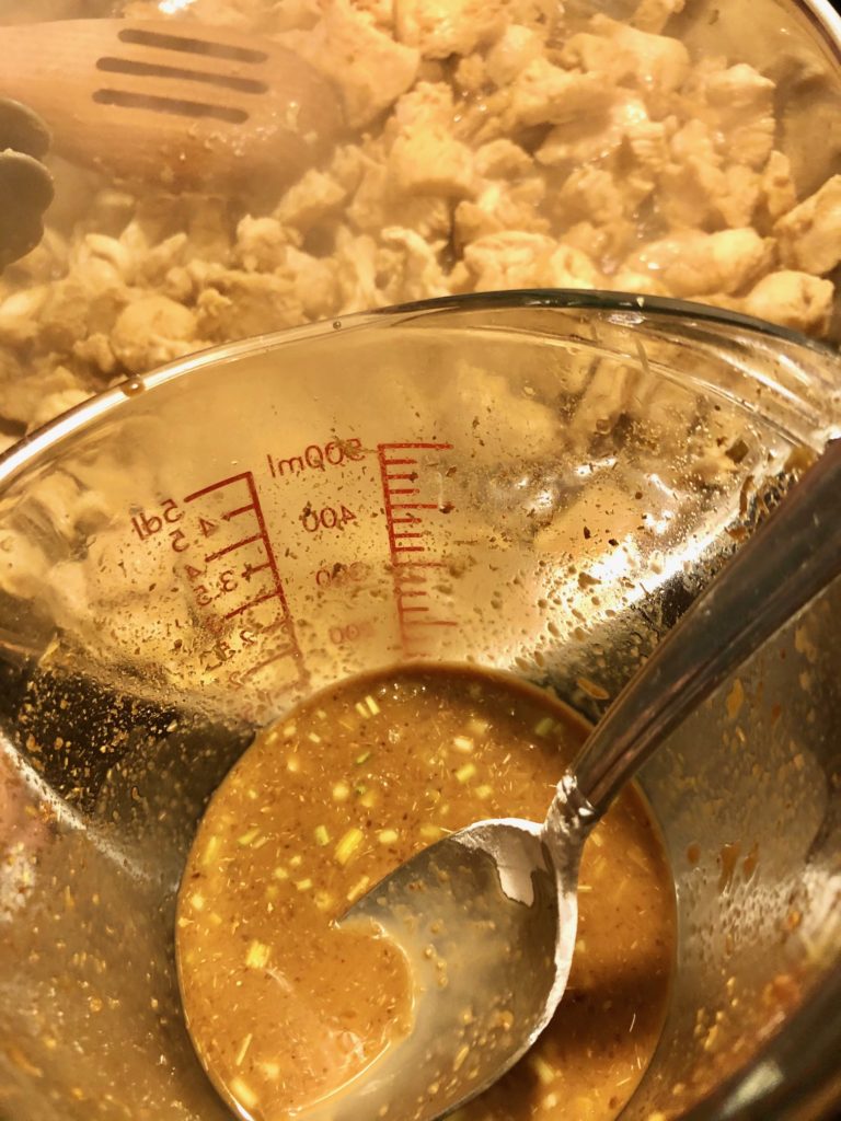 lemongrass marinade turned into slurry with added corn starch.