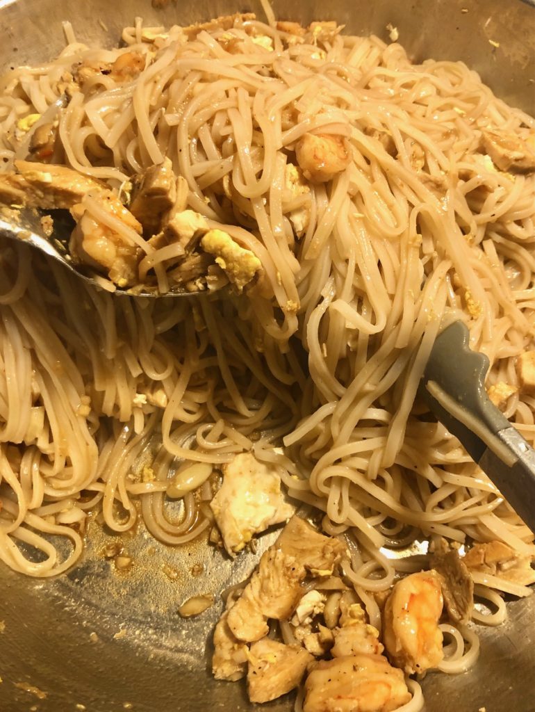 pan frying pad thai