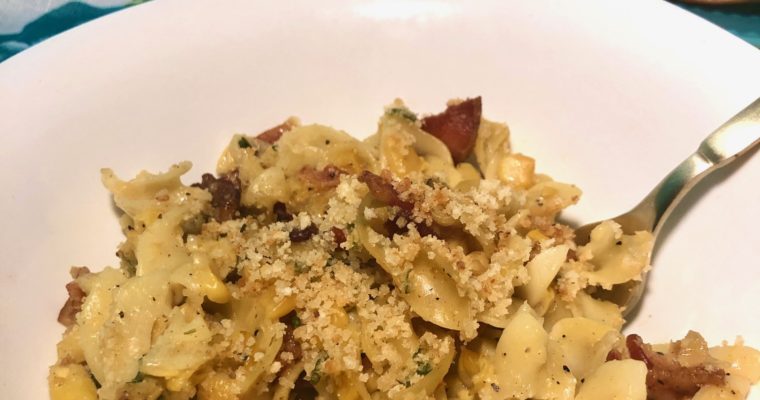 Wicked Good Corn Chowder Casserole with Bacon