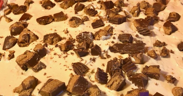 Reese’s Cake with Peanut Butter Cream Cheese Frosting