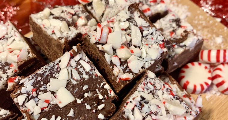 Easy Dark Chocolate Peppermint Fudge