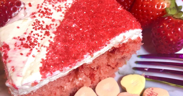 Simple Strawberry Cake with Cream Cheese Frosting