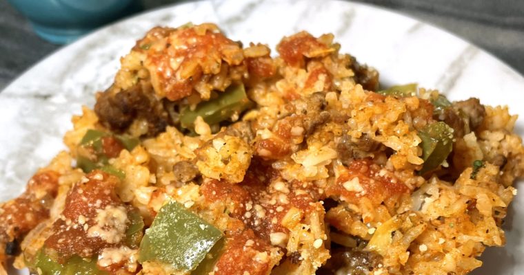 Weeknight (Un)Stuffed Pepper Rice Casserole